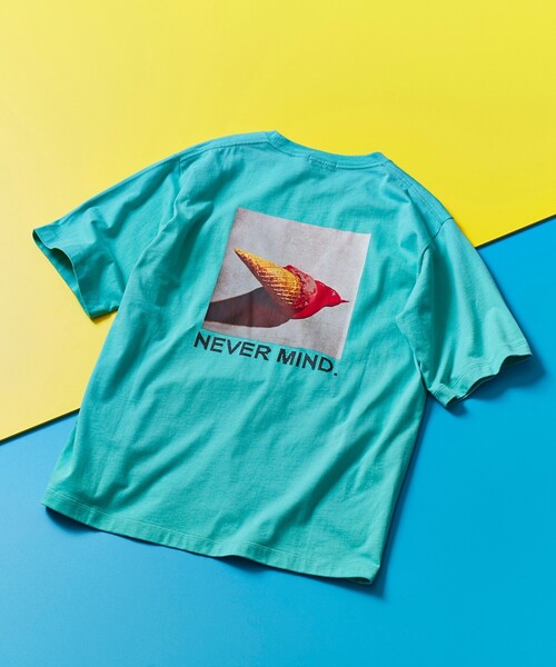 tk.TAKEO KIKUCHI（ティーケータケオキクチ）の「◆ICE CREAM PHOTOバックプリントTシャツ（ユニセックスアイテム）（Tシャツ/カットソー・メンズ・ホワイト/ライトブルー/ブラック/レモンイエロー/ライトグリーン系・01/02/03）」の4枚目の写真