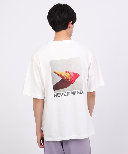 tk.TAKEO KIKUCHI（ティーケータケオキクチ）の「◆ICE CREAM PHOTOバックプリントTシャツ（ユニセックスアイテム）（Tシャツ/カットソー・メンズ・ホワイト/ライトブルー/ブラック/レモンイエロー/ライトグリーン系・01/02/03）」の9枚目の写真