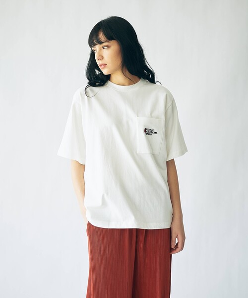 tk.TAKEO KIKUCHI（ティーケータケオキクチ）の「◆ICE CREAM PHOTOバックプリントTシャツ（ユニセックスアイテム）（Tシャツ/カットソー・メンズ・ホワイト/ライトブルー/ブラック/レモンイエロー/ライトグリーン系・01/02/03）」の22枚目の写真