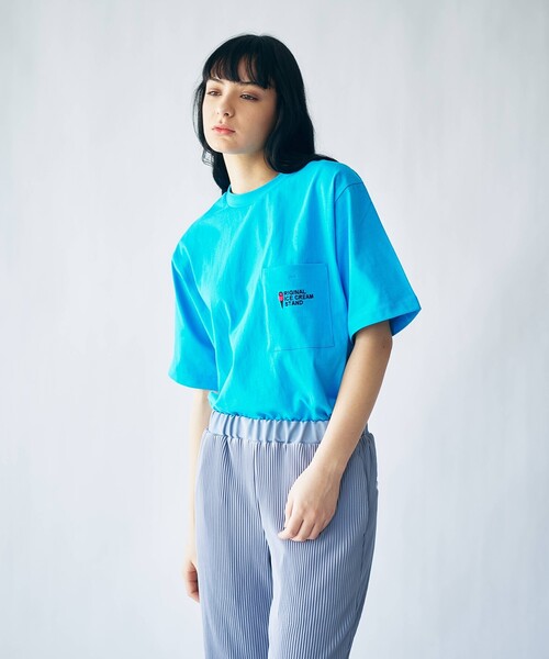 tk.TAKEO KIKUCHI（ティーケータケオキクチ）の「◆ICE CREAM PHOTOバックプリントTシャツ（ユニセックスアイテム）（Tシャツ/カットソー・メンズ・ホワイト/ライトブルー/ブラック/レモンイエロー/ライトグリーン系・01/02/03）」の16枚目の写真