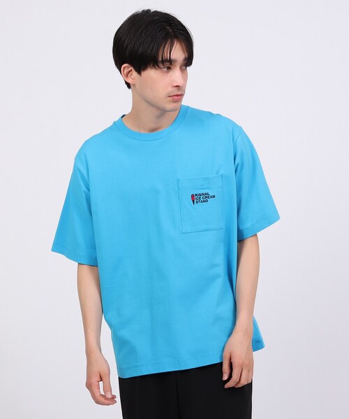 tk.TAKEO KIKUCHI（ティーケータケオキクチ）の「◆ICE CREAM PHOTOバックプリントTシャツ（ユニセックスアイテム）（Tシャツ/カットソー・メンズ・ホワイト/ライトブルー/ブラック/レモンイエロー/ライトグリーン系・01/02/03）」の19枚目の写真