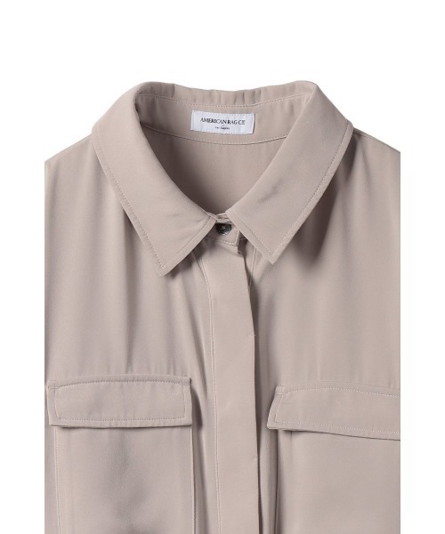 AMERICAN RAG CIE（アメリカンラグシー）の「サテンオールインワン（つなぎ/オールインワン・レディース・カーキ/グレイッシュベージュ・FREE）」の4枚目の写真