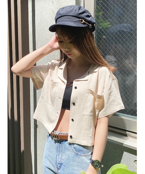 one way（ワンウェイ）の「【oneway Jeans】開襟ブラウス（シャツ/ブラウス・レディース・ホワイト/ブラック/ベージュ/パープル/ライトグリーン/ブラック系その他/ブラック系その他2・FREE）」の6枚目の写真