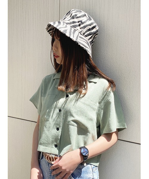 one way（ワンウェイ）の「【oneway Jeans】開襟ブラウス（シャツ/ブラウス・レディース・ホワイト/ブラック/ベージュ/パープル/ライトグリーン/ブラック系その他/ブラック系その他2・FREE）」の7枚目の写真