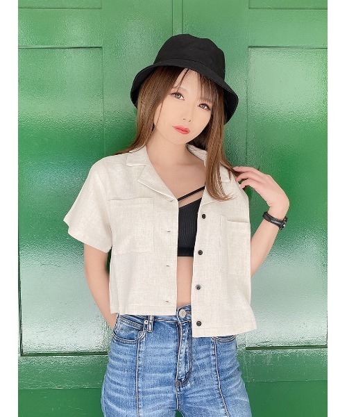 one way（ワンウェイ）の「【oneway Jeans】開襟ブラウス（シャツ/ブラウス・レディース・ホワイト/ブラック/ベージュ/パープル/ライトグリーン/ブラック系その他/ブラック系その他2・FREE）」の8枚目の写真