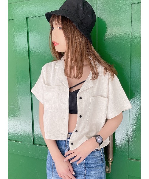 one way（ワンウェイ）の「【oneway Jeans】開襟ブラウス（シャツ/ブラウス・レディース・ホワイト/ブラック/ベージュ/パープル/ライトグリーン/ブラック系その他/ブラック系その他2・FREE）」の9枚目の写真