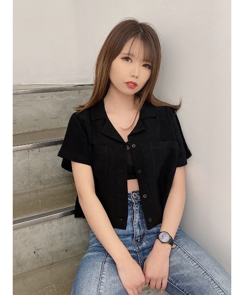 one way（ワンウェイ）の「【oneway Jeans】開襟ブラウス（シャツ/ブラウス・レディース・ホワイト/ブラック/ベージュ/パープル/ライトグリーン/ブラック系その他/ブラック系その他2・FREE）」の10枚目の写真