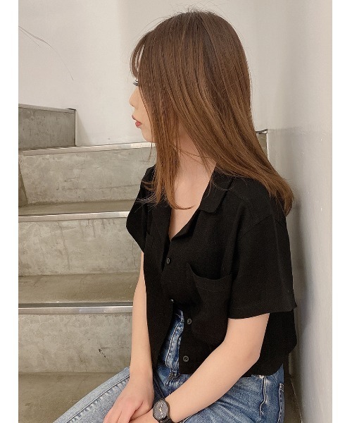 one way（ワンウェイ）の「【oneway Jeans】開襟ブラウス（シャツ/ブラウス・レディース・ホワイト/ブラック/ベージュ/パープル/ライトグリーン/ブラック系その他/ブラック系その他2・FREE）」の11枚目の写真