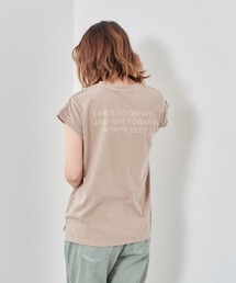 ピグメント ロゴバックプリントフレンチリーブTee