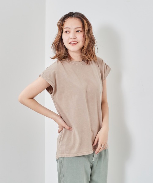 cepo(セポ)の「ピグメント ロゴバックプリントフレンチリーブTee(Tシャツ/カットソー・レディース・ベージュ/ネイビー/チャコール・M)」の14枚目の写真