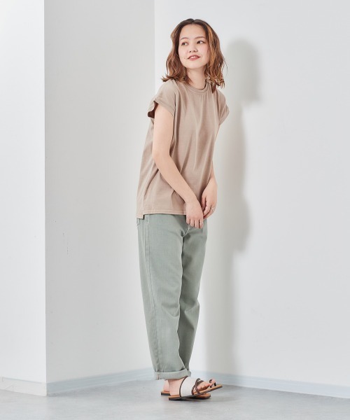 cepo(セポ)の「ピグメント ロゴバックプリントフレンチリーブTee(Tシャツ/カットソー・レディース・ベージュ/ネイビー/チャコール・M)」の12枚目の写真