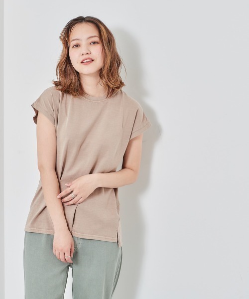 cepo(セポ)の「ピグメント ロゴバックプリントフレンチリーブTee(Tシャツ/カットソー・レディース・ベージュ/ネイビー/チャコール・M)」の20枚目の写真