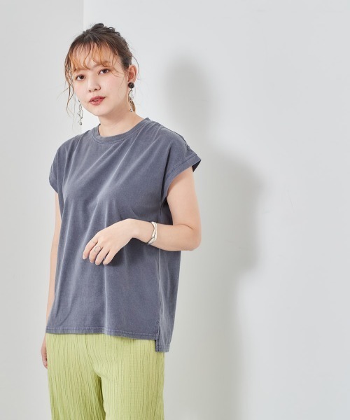 cepo(セポ)の「ピグメント ロゴバックプリントフレンチリーブTee(Tシャツ/カットソー・レディース・ベージュ/ネイビー/チャコール・M)」の21枚目の写真