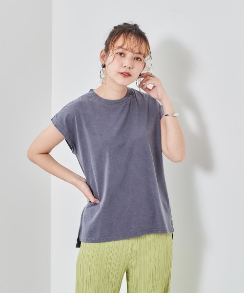 cepo(セポ)の「ピグメント ロゴバックプリントフレンチリーブTee(Tシャツ/カットソー・レディース・ベージュ/ネイビー/チャコール・M)」の15枚目の写真