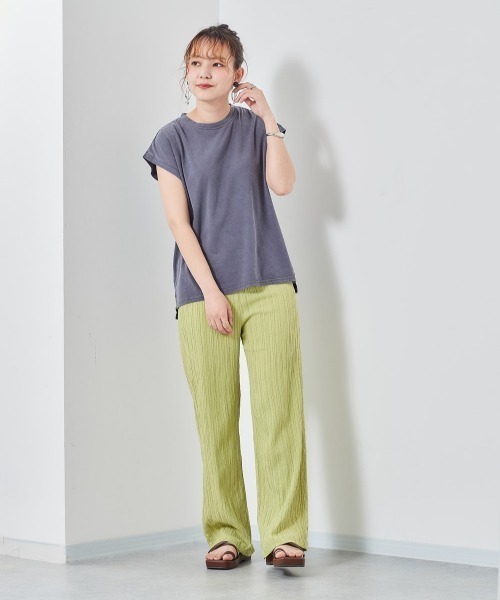 cepo(セポ)の「ピグメント ロゴバックプリントフレンチリーブTee(Tシャツ/カットソー・レディース・ベージュ/ネイビー/チャコール・M)」の8枚目の写真