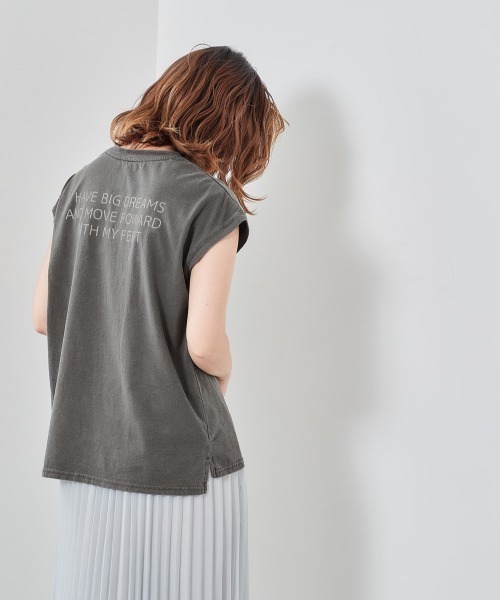 cepo(セポ)の「ピグメント ロゴバックプリントフレンチリーブTee(Tシャツ/カットソー・レディース・ベージュ/ネイビー/チャコール・M)」の16枚目の写真