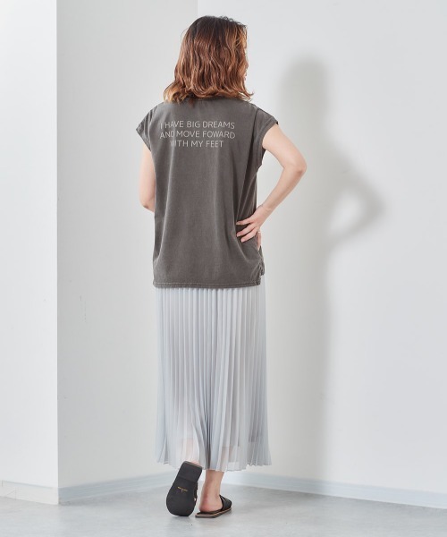 cepo(セポ)の「ピグメント ロゴバックプリントフレンチリーブTee(Tシャツ/カットソー・レディース・ベージュ/ネイビー/チャコール・M)」の19枚目の写真
