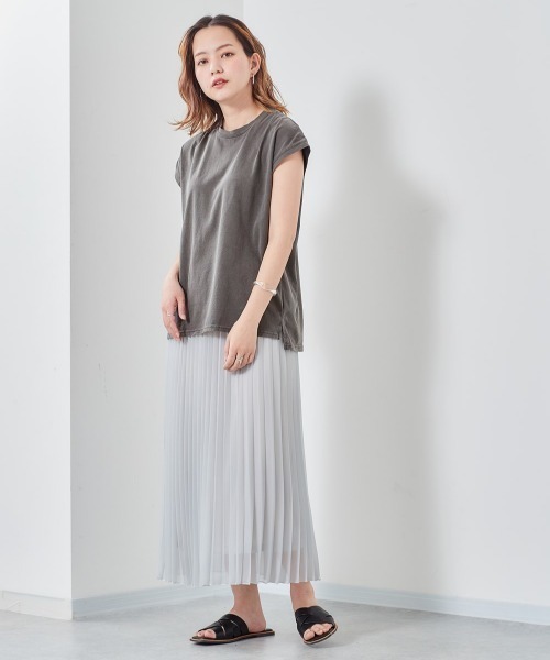 cepo(セポ)の「ピグメント ロゴバックプリントフレンチリーブTee(Tシャツ/カットソー・レディース・ベージュ/ネイビー/チャコール・M)」の9枚目の写真