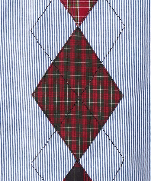 COMME　CA COMMUNE（コムサコミューン）の「アーガイルシャツ（シャツ/ブラウス・メンズ・ベージュ/ネイビー/サックスブルー・MEDIUM/LARGE）」の9枚目の写真