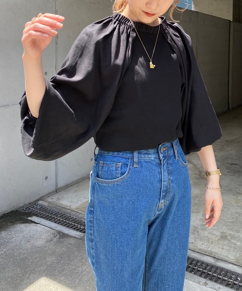 CAPRICIEUX LE'MAGE（カプリシューレマージュ）の「パフスリーブSET Tシャツ（Tシャツ/カットソー・レディース・ホワイト/ブラック・FREE）」の2枚目の写真