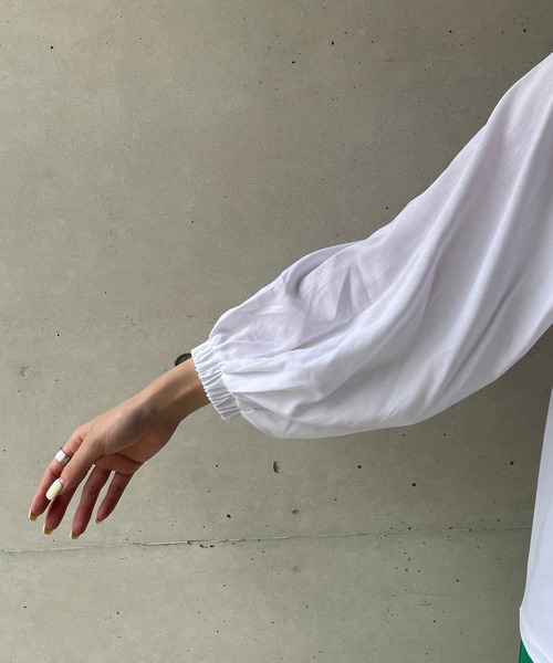 CAPRICIEUX LE'MAGE（カプリシューレマージュ）の「パフスリーブSET Tシャツ（Tシャツ/カットソー・レディース・ホワイト/ブラック・FREE）」の7枚目の写真