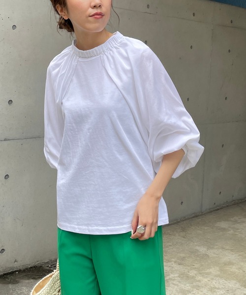 CAPRICIEUX LE'MAGE（カプリシューレマージュ）の「パフスリーブSET Tシャツ（Tシャツ/カットソー・レディース・ホワイト/ブラック・FREE）」の4枚目の写真