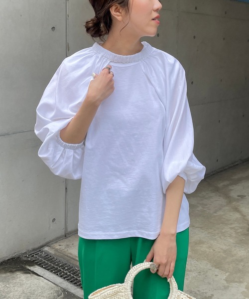 CAPRICIEUX LE'MAGE（カプリシューレマージュ）の「パフスリーブSET Tシャツ（Tシャツ/カットソー・レディース・ホワイト/ブラック・FREE）」の11枚目の写真