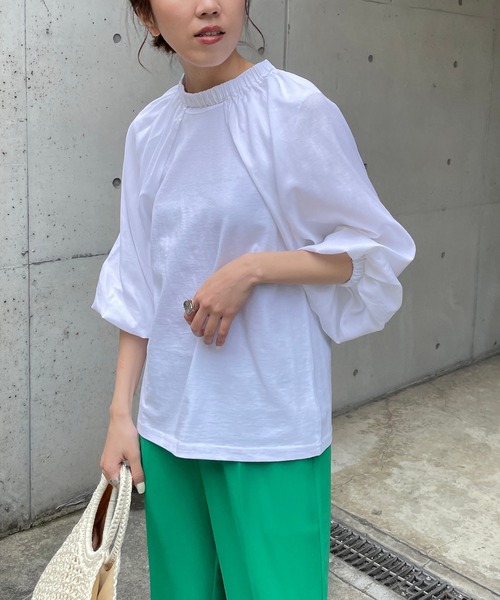 CAPRICIEUX LE'MAGE（カプリシューレマージュ）の「パフスリーブSET Tシャツ（Tシャツ/カットソー・レディース・ホワイト/ブラック・FREE）」の14枚目の写真