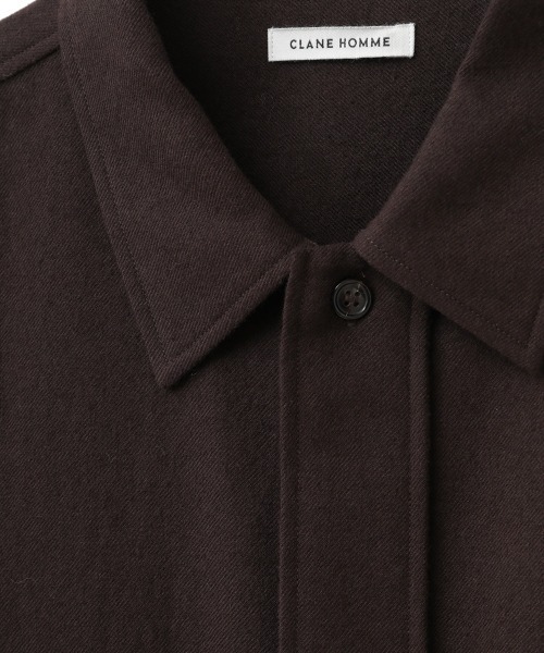 CLANE（クラネ）の「COTTON WOOL SHIRT（シャツ/ブラウス・メンズ・ブラウン・2）」の4枚目の写真