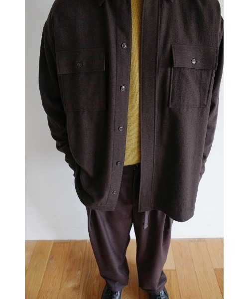 CLANE（クラネ）の「COTTON WOOL SHIRT（シャツ/ブラウス・メンズ・ブラウン・2）」の7枚目の写真