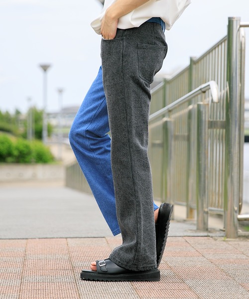 Adoon plain(アドーンプレーン)の「【Adoon plain】デニムバイカラーパンツ(デニムパンツ・メンズ・ブラック/インディゴブルー・SMALL/MEDIUM/LARGE)」の14枚目の写真