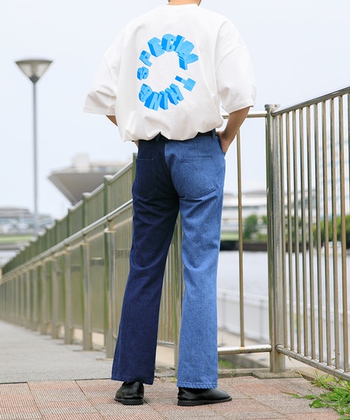 Adoon plain(アドーンプレーン)の「【Adoon plain】デニムバイカラーパンツ(デニムパンツ・メンズ・ブラック/インディゴブルー・SMALL/MEDIUM/LARGE)」の20枚目の写真