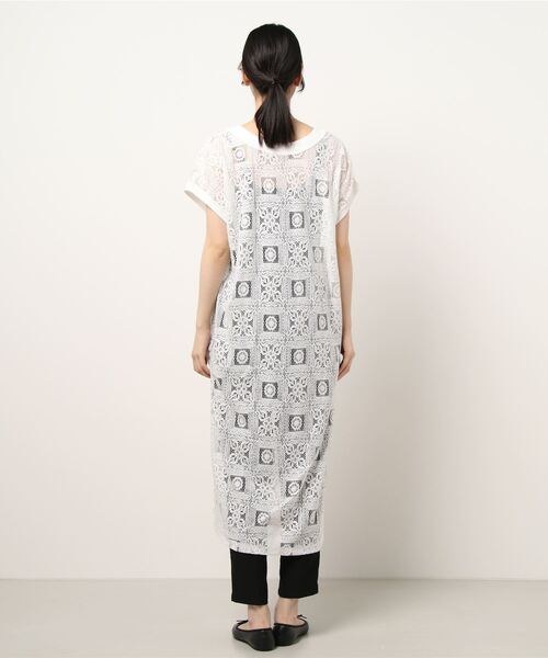 Shelly island（シェリーアイランド）の「前後2WAYタイルレースロングワンピース（ワンピース・レディース・ホワイト/ブラック・FREE）」の12枚目の写真