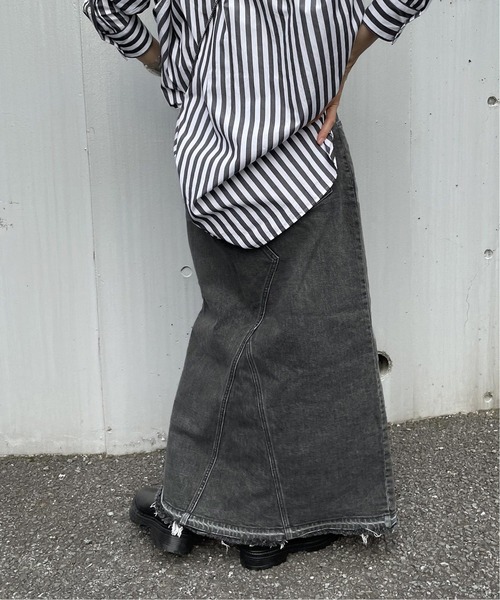 FRAMeWORK(フレームワーク)の「ブラックデニムロングスカート◆(デニムスカート・レディース・チャコールグレー/ブラック・40/38/36)」の17枚目の写真