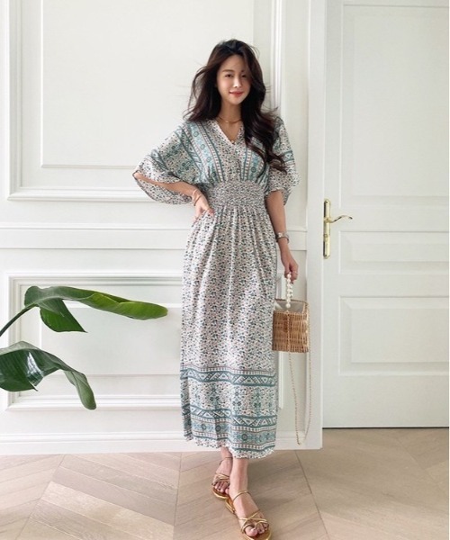 NANING9（ナンニング）の「NANING9 エスニックフラワーワンピース（ワンピース・レディース・グリーン/バイオレット・FREE）」の15枚目の写真