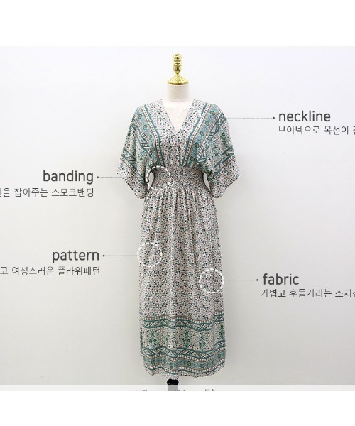 NANING9（ナンニング）の「NANING9 エスニックフラワーワンピース（ワンピース・レディース・グリーン/バイオレット・FREE）」の10枚目の写真