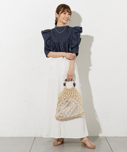 prose verse（プロズヴェール）の「手編みマクラメバッグ（トートバッグ・レディース・アイボリー/ブラック・ﾌﾘ-）」の11枚目の写真