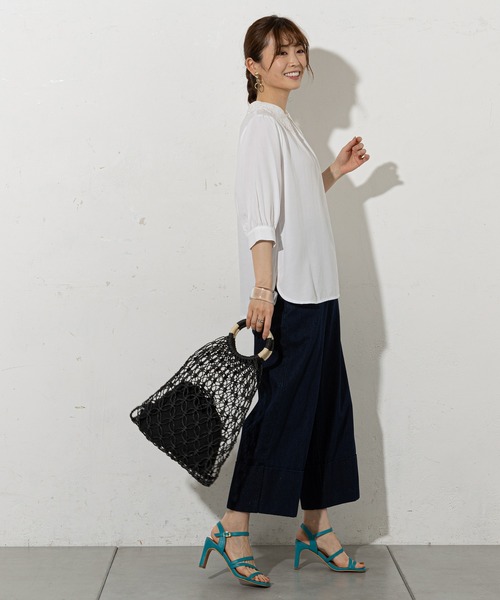 prose verse（プロズヴェール）の「手編みマクラメバッグ（トートバッグ・レディース・アイボリー/ブラック・ﾌﾘ-）」の17枚目の写真