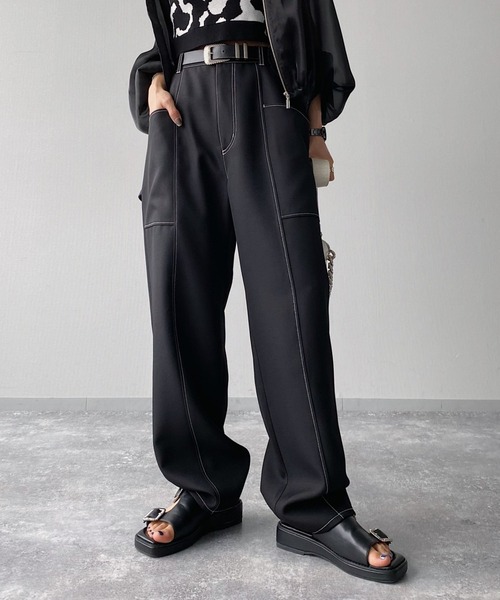 PAGEBOY（ページボーイ）の「【CORE】スティッチペインターパンツ（その他パンツ・レディース・ブラック/アイボリー・SMALL/MEDIUM）」の2枚目の写真