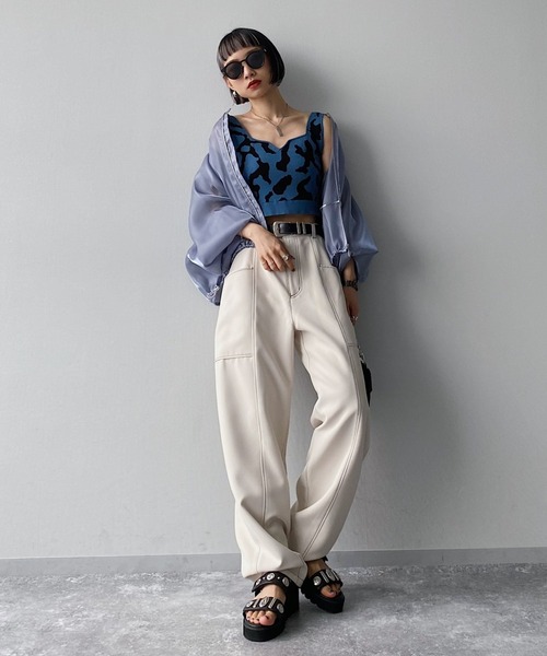 PAGEBOY（ページボーイ）の「【CORE】スティッチペインターパンツ（その他パンツ・レディース・ブラック/アイボリー・SMALL/MEDIUM）」の6枚目の写真