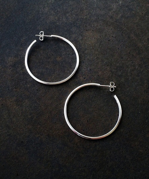 【 3mm×21mm 】両耳用 シルバー925 フープピアス 3mm×21mm 】両耳用 シルバー925 フープピアス