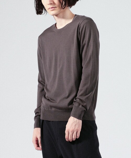 TOMORROWLAND （トゥモローランド）の「スーパーファインメリノウール クルーネック（ニット/セーター・メンズ・ライトグレー/ブラック/ダークブラウン/パープル/ネイビー/グレー/カーキ/イエロー/オレンジ・S/M/L/XS/XL）」の12枚目の写真