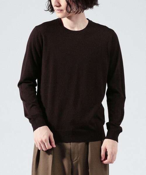 TOMORROWLAND （トゥモローランド）の「スーパーファインメリノウール クルーネック（ニット/セーター・メンズ・ライトグレー/ブラック/ダークブラウン/パープル/ネイビー/グレー/カーキ/イエロー/オレンジ・S/M/L/XS/XL）」の15枚目の写真