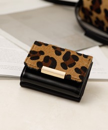 プレート付き三つ折り財布/コンパクトウォレット