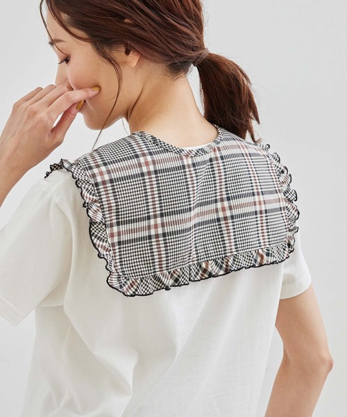 ROPE' PICNIC(ロペピクニック)の「【2WAY】チェックフリルつけ衿(その他雑貨・レディース・ブラック系その他/ベージュ系その他・FREE)」の2枚目の写真