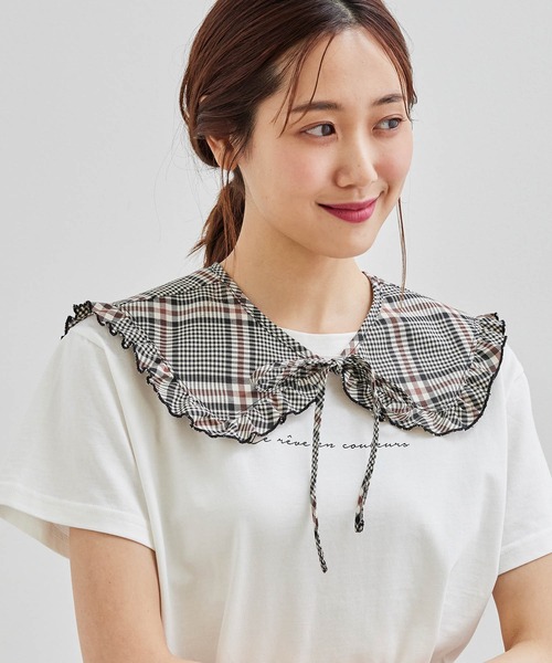 ROPE' PICNIC(ロペピクニック)の「【2WAY】チェックフリルつけ衿(その他雑貨・レディース・ブラック系その他/ベージュ系その他・FREE)」の9枚目の写真