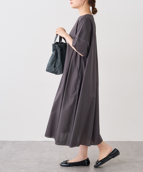 PUAL CE CIN（ピュアルセシン）の「タイプライター配色ステッチワンピース（ワンピース・レディース・ブラウン/イエロー/アイボリー/スミクロ・FREE）」の18枚目の写真