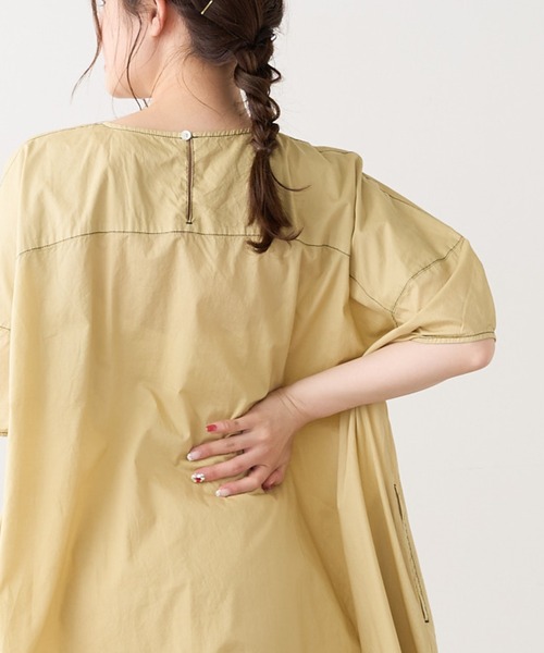 PUAL CE CIN（ピュアルセシン）の「タイプライター配色ステッチワンピース（ワンピース・レディース・ブラウン/イエロー/アイボリー/スミクロ・FREE）」の17枚目の写真