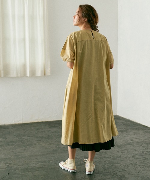 PUAL CE CIN（ピュアルセシン）の「タイプライター配色ステッチワンピース（ワンピース・レディース・ブラウン/イエロー/アイボリー/スミクロ・FREE）」の21枚目の写真