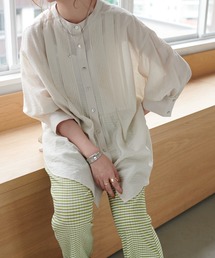 DISCOAT | テンセルナイロンピンタックバンドカラーシャツ(シャツ/ブラウス)